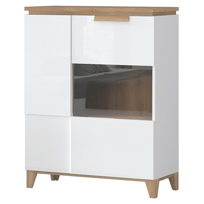 Vitrin Brio K2S pacific walnut/crystal white