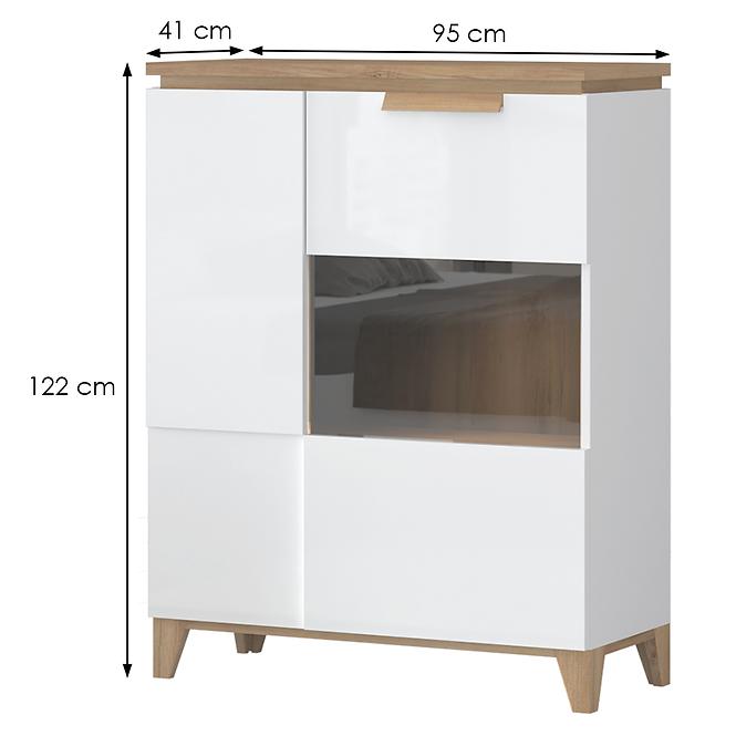 Vitrin Brio K2S pacific walnut/crystal white