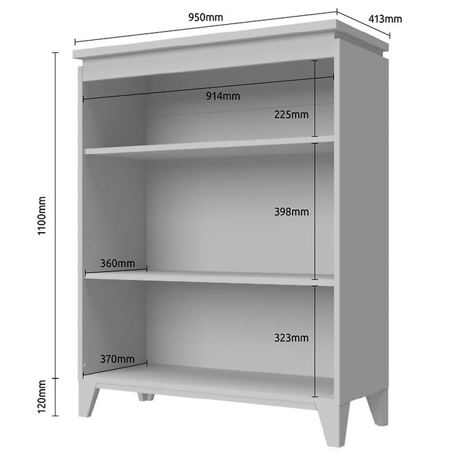 Vitrin Brio K2S pacific walnut/crystal white