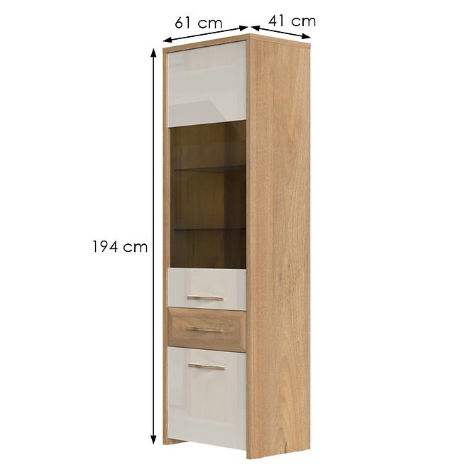 Vitrin Gala V61-2KS1F/GL pacific walnut/beige