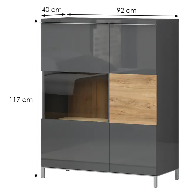 Vitrin Onyx V90-2KS/ON anthracite/pacific walnut