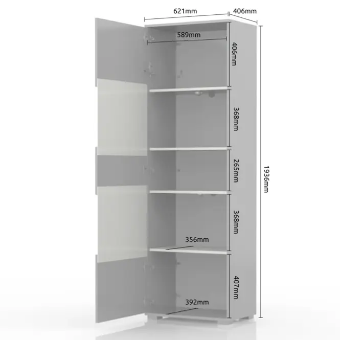 Vitrin Stela-V1S tobacco/crystal white,3