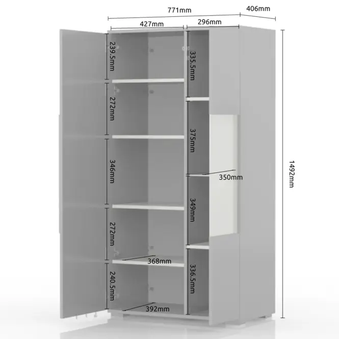 Vitrin Stela-V2S tobacco/crystal white