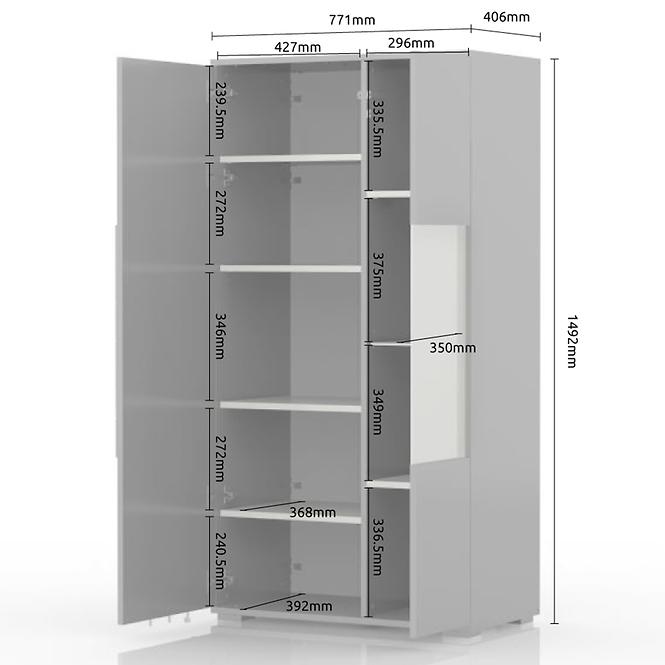 Vitrin Stela-V2S tobacco/crystal white