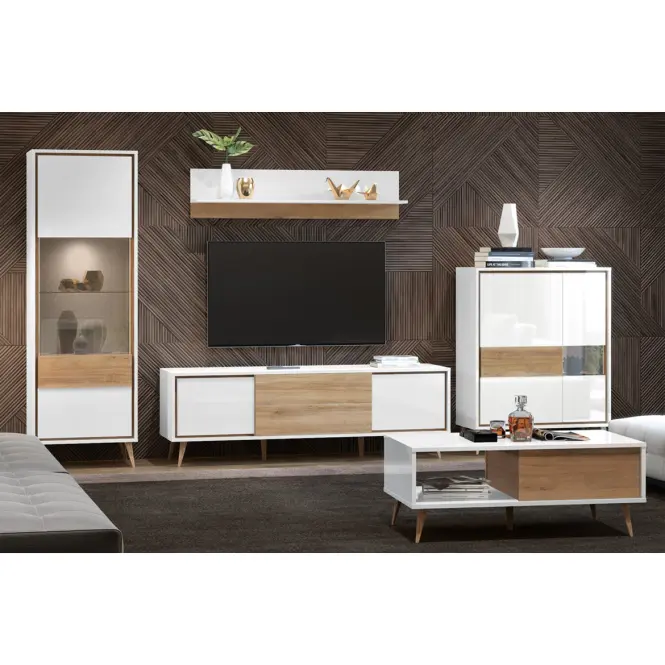 Vitrin Vida-V1S pacific walnut/crystal white