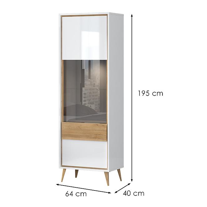 Vitrin Vida-V1S pacific walnut/crystal white