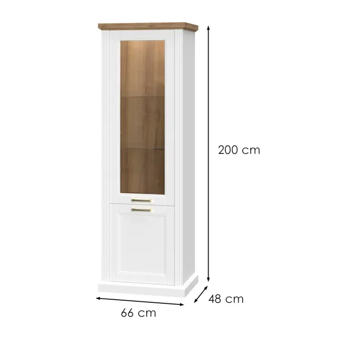 Vitrin Tara V2SV white/pacific walnut,2
