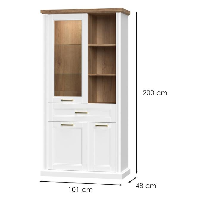 Vitrin Tara V3K1F white/pacific walnut