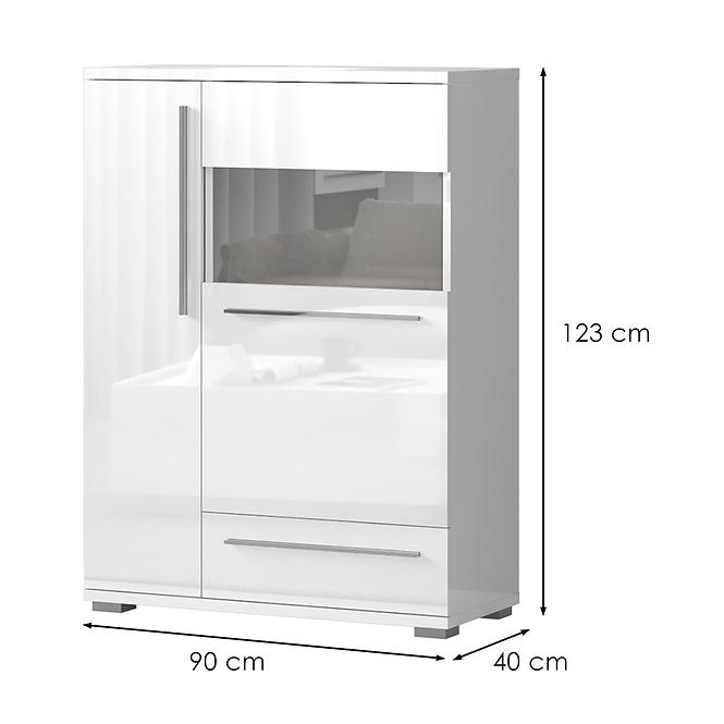 Vitrin Piano V90-2KS1F/PN-70/KA/70 crystal white