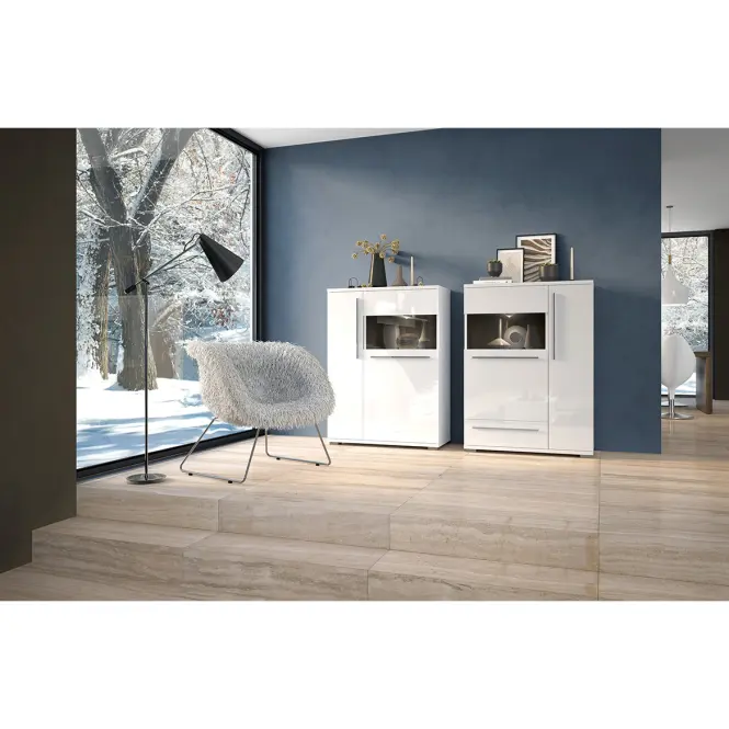 Vitrin Piano V90-2KS1F/PN-70/KA/70 crystal white,4