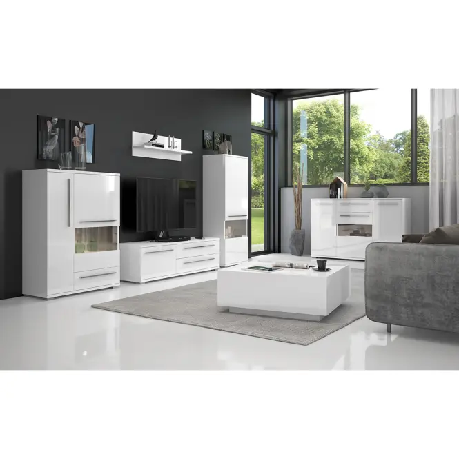 Vitrin Piano V90-2KS1F/PN-70/KA/70 crystal white