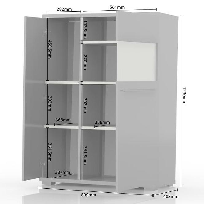 Vitrin Piano V90-2KSV/PN-70/KA/70 crystal white