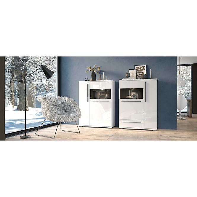 Vitrin Piano V90-2KSV/PN-70/KA/70 crystal white