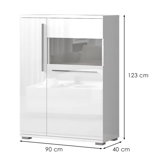 Vitrin Piano V90-2KSV/PN-70/KA/70 crystal white