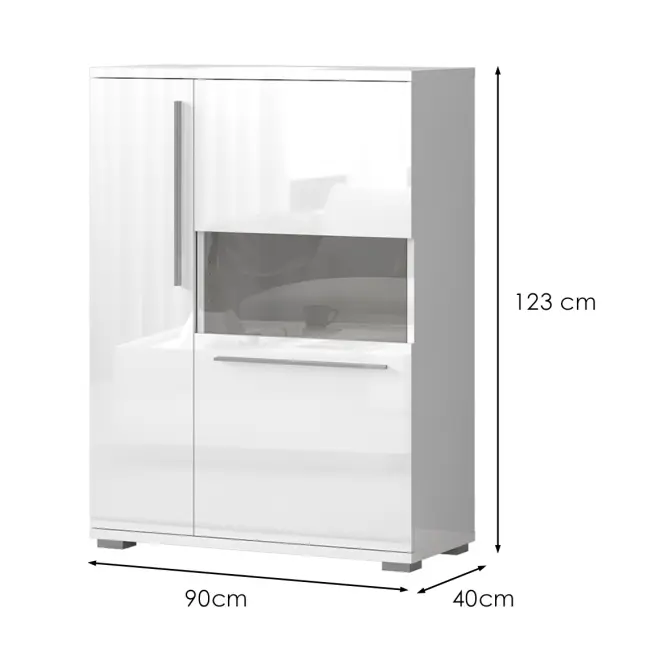 Vitrin Piano V90-2KS/PN-70/KA/70 crystal white,2