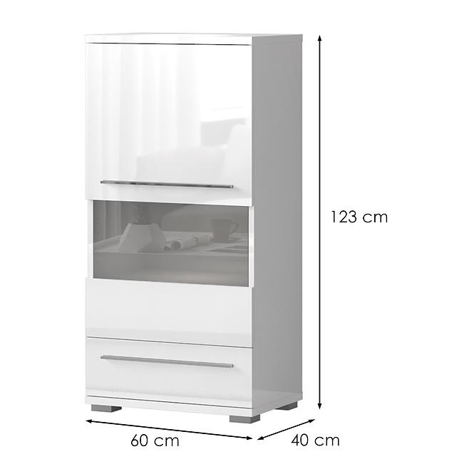 Vitrin Piano V60-1KS1F/PN-70/KA/70 crystal white