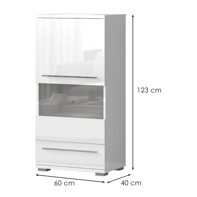 Vitrin Piano V60-1KS1F/PN-70/KA/70 crystal white