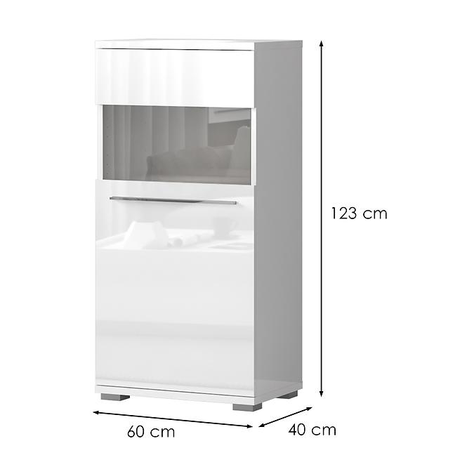 Vitrin Piano V60-1KSV/PN-70/KA/70 crystal white