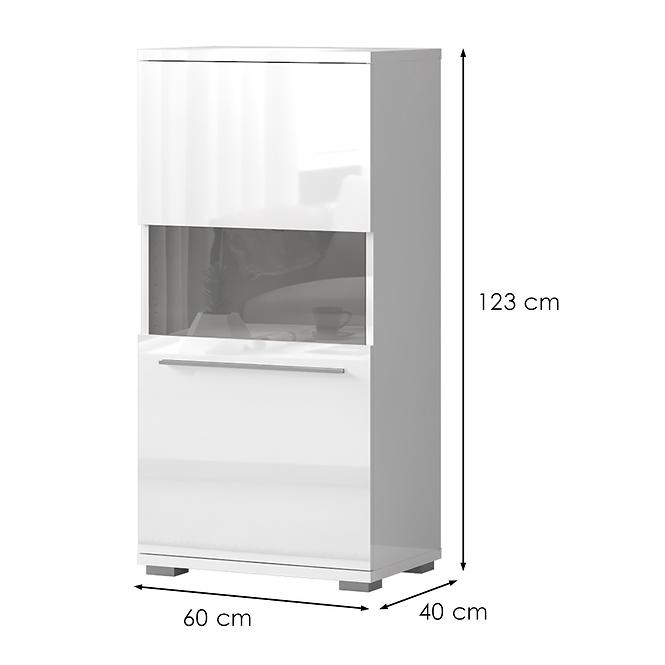 Vitrin Piano V60-1KS/PN-70/KA/70 crystal white