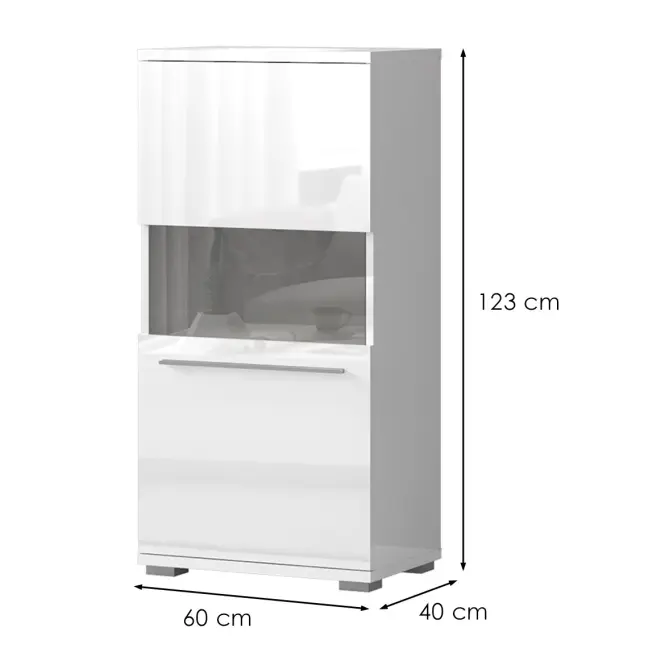 Vitrin Piano V60-1KS/PN-70/KA/70 crystal white