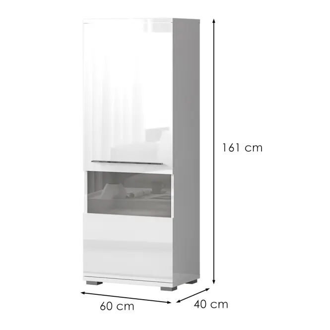 Vitrin Piano V60V-1KS/PN-70/KA/70 crystal white