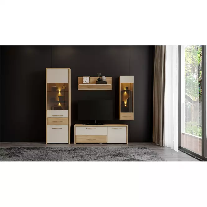 Vitrin Gala VK35-1KS/GL pacific walnut/beige