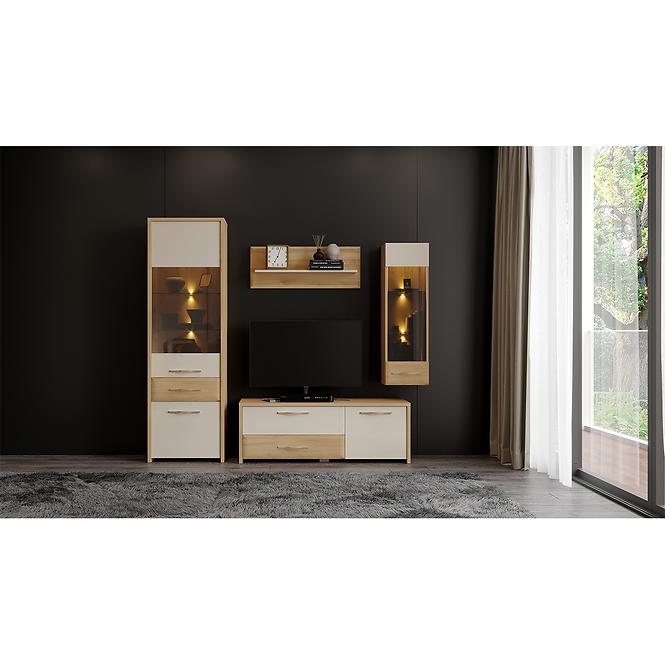 Vitrin Gala VK35-1K/GL pacific walnut/beige