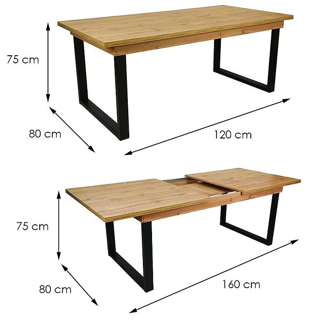 Asztal ST-10 120X80 + 40 wotan tölgy