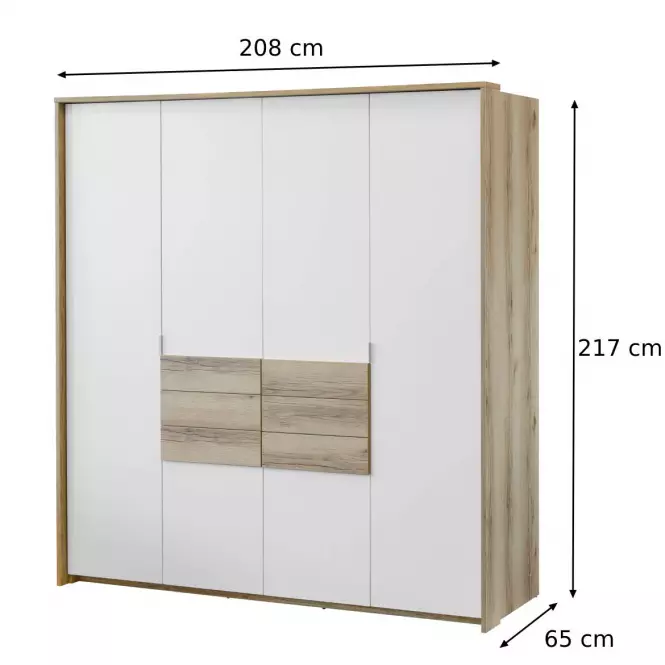 Szekrény Panama 205 tölgy grand/fehér