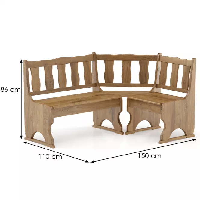 Sarokpad fenyő NR101-150x86x110 tölgy