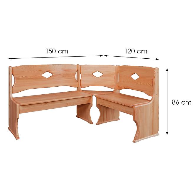 Sarokpad fenyő NR103-150x86x120 éger