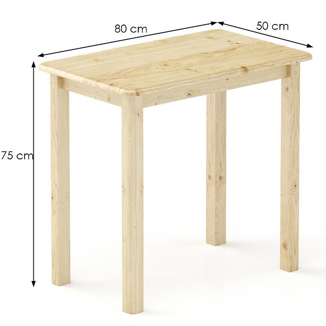 Asztal fenyő ST104-80x75x50 természetes