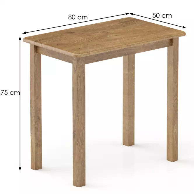 Asztal fenyő ST104-80x75x50 tölgy