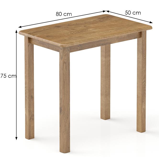 Asztal fenyő ST104-80x75x50 tölgy,3