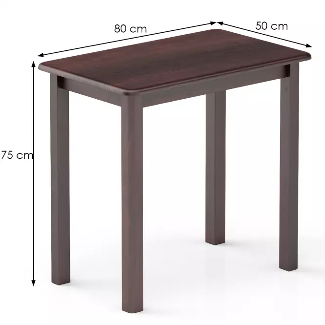 Asztal fenyő ST104-80x75x50 dió