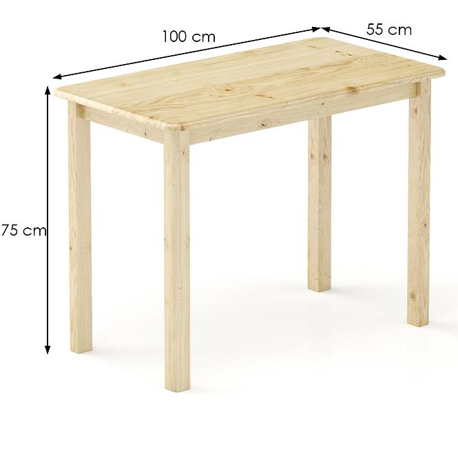 Asztal fenyő ST104-100x75x55 természetes