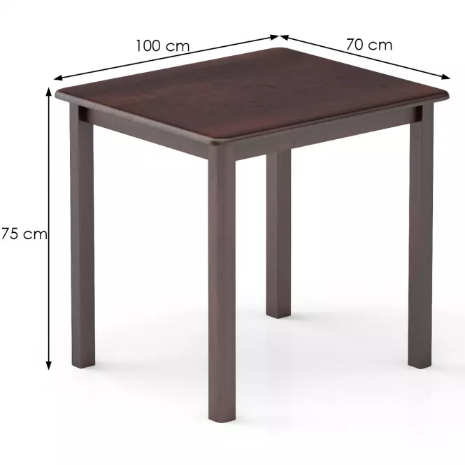 Asztal fenyő ST104-100x75x70 dió