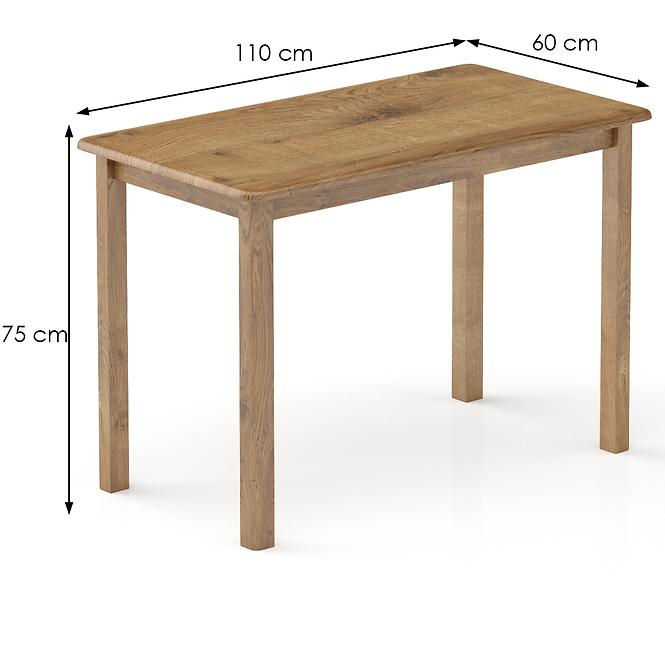 Asztal fenyő ST104-110x75x60 tölgy