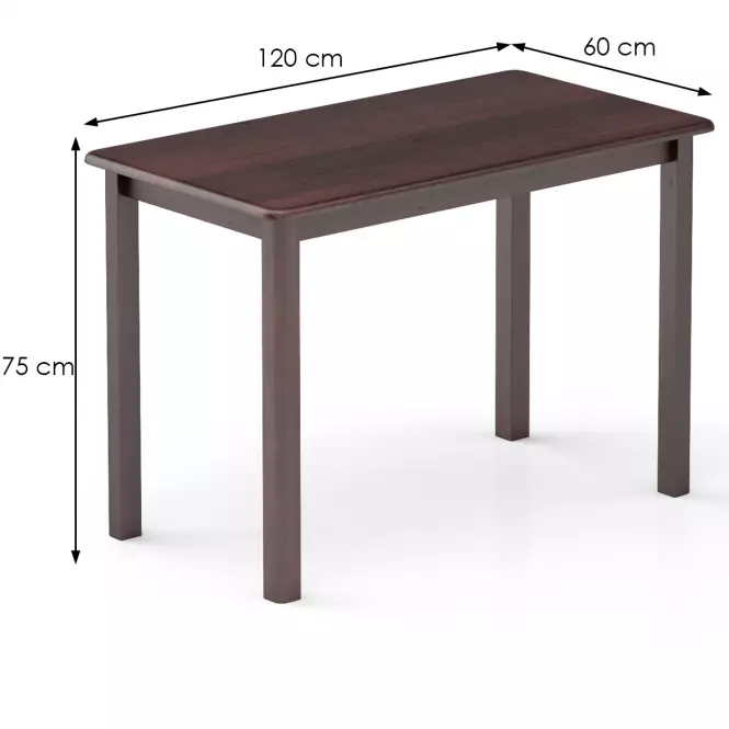 Asztal fenyő ST104-120x75x60 dió,3