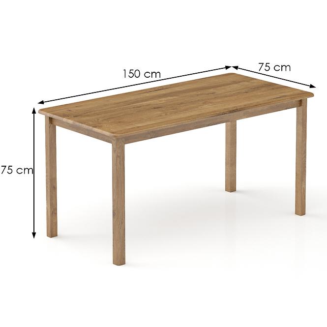 Asztal fenyő ST104-150x75x75 tölgy