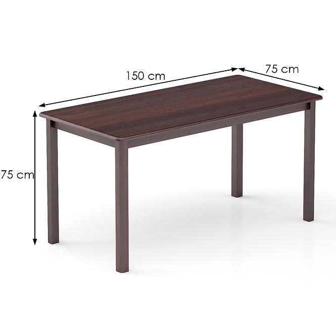 Asztal fenyő ST104-150x75x75 dió