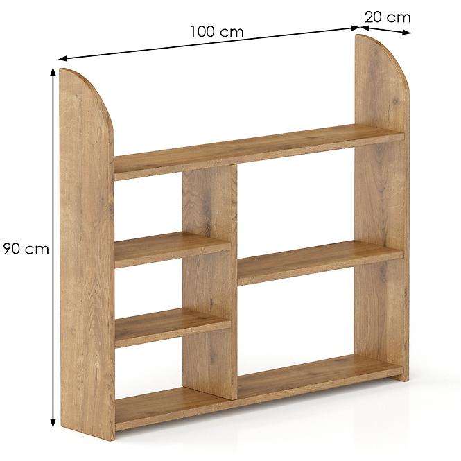 Falipolc fenyő PK107-100x90x20 tölgy