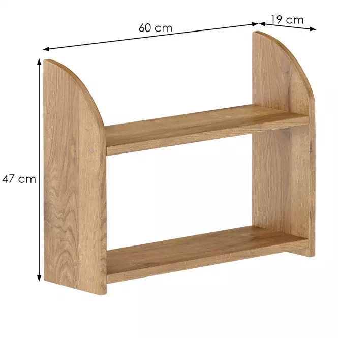 Falipolc fenyő PK109-60x47x19 tölgy