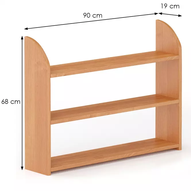 Falipolc fenyő PK112-90x68x19 éger,3