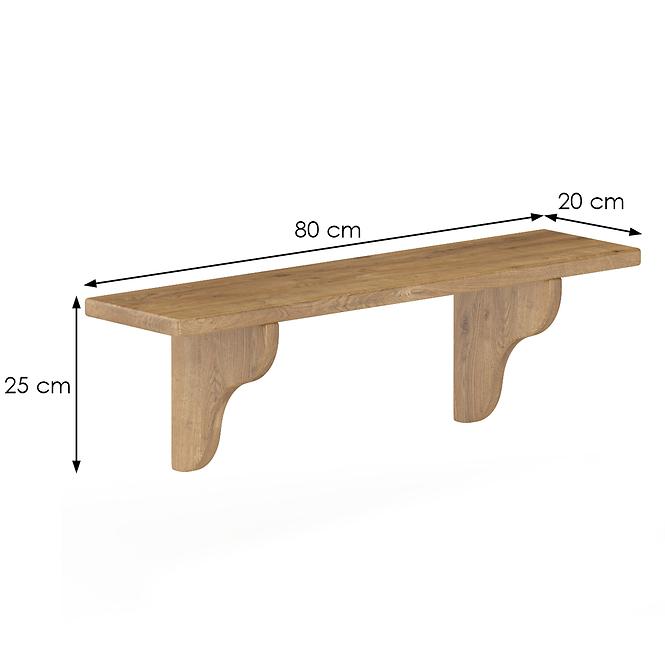 Falipolc fenyő PK121-80x25x20 tölgy