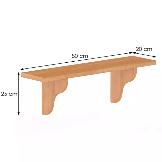 Falipolc fenyő PK121-80x25x20 éger,3