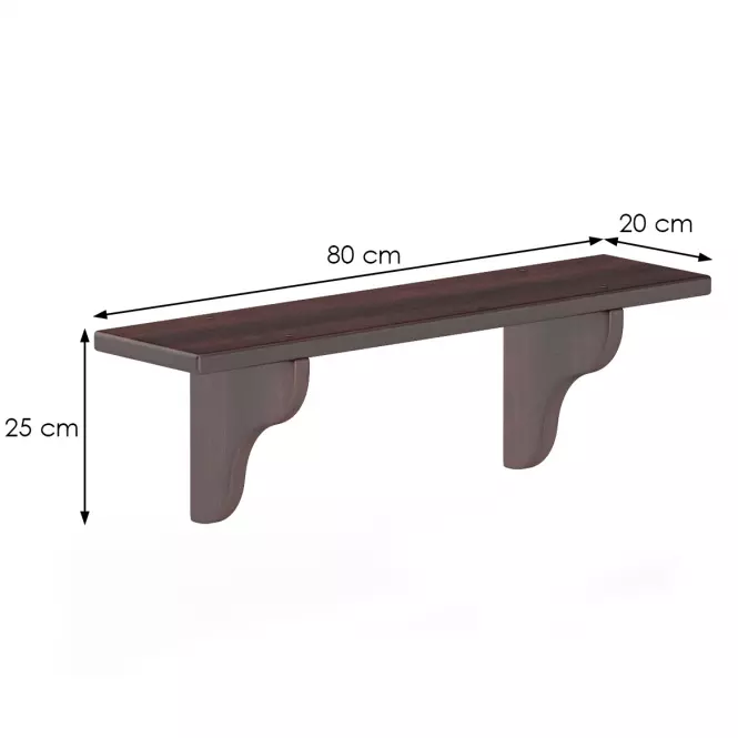 Falipolc fenyő PK121-80x25x20 dió