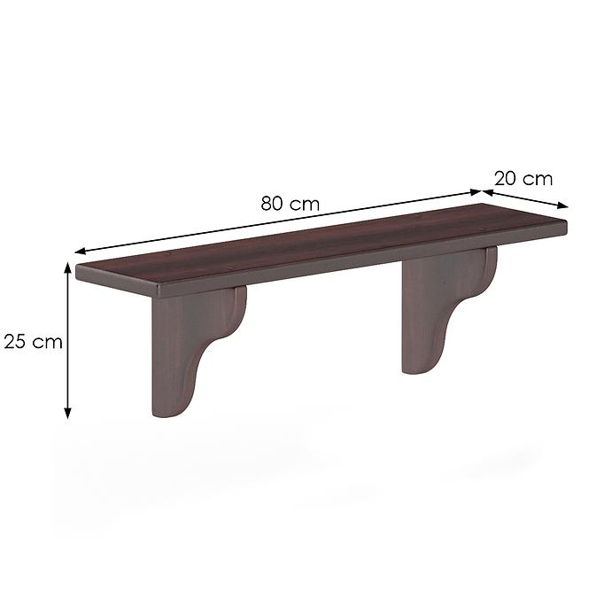 Falipolc fenyő PK121-80x25x20 dió
