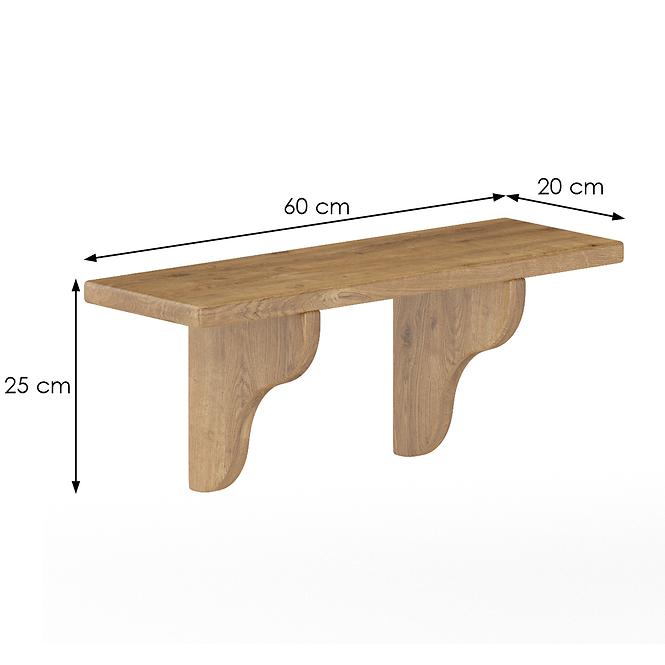 Falipolc fenyő PK122-60x25x20 tölgy