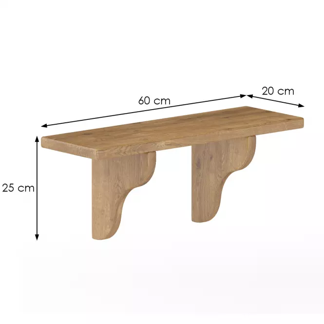 Falipolc fenyő PK122-60x25x20 tölgy,3